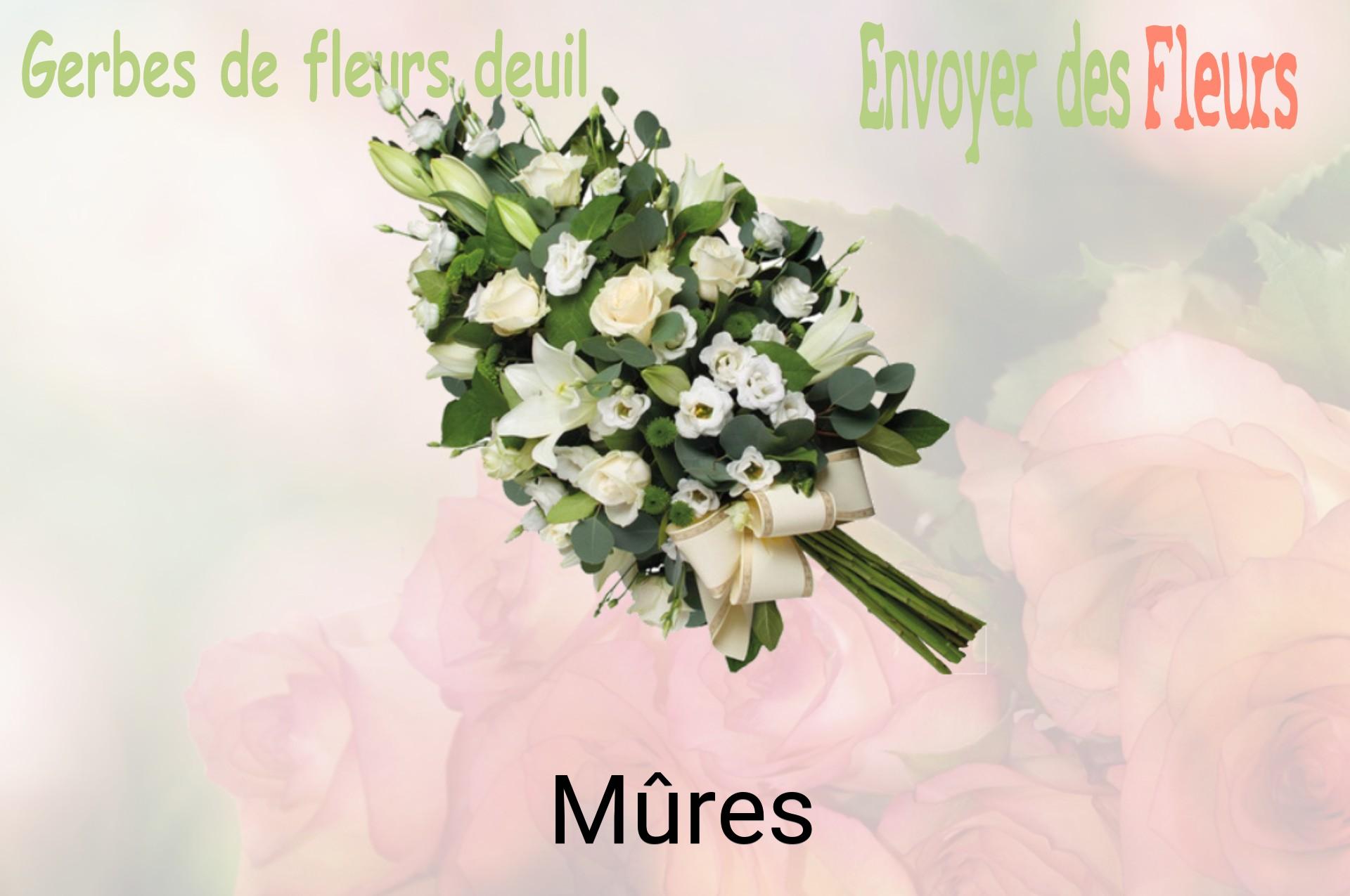 Gerbe de fleurs de deuil livrée à Mûres